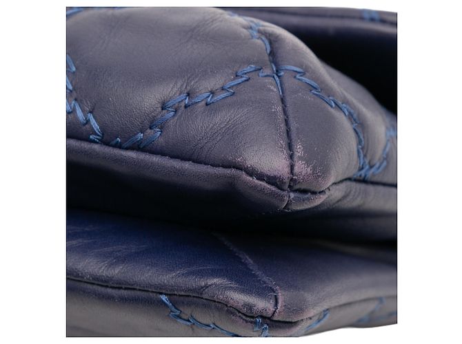 Chanel Blu Mini Double Stitch Hamptons Flap - vista 8