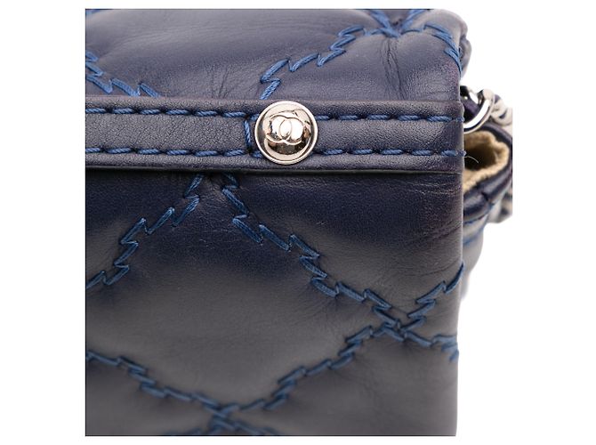 Chanel Blu Mini Double Stitch Hamptons Flap - vista 9