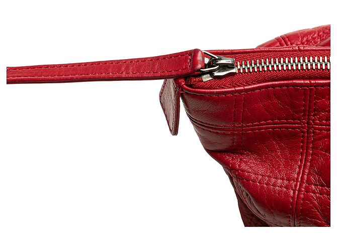Chanel Rote Lammleder Quadratgesteppt Lax Handtasche - Ansicht 10