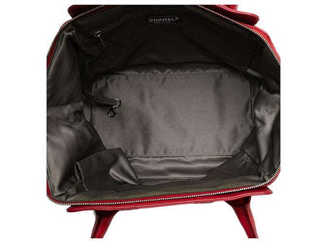 Chanel Rote Lammleder Quadratgesteppt Lax Handtasche - Ansicht 4