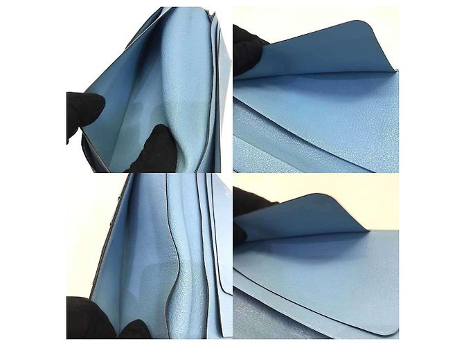 Portafoglio Lungo Evelyne di Hermès Blu Blu navy Blu chiaro - vista 6