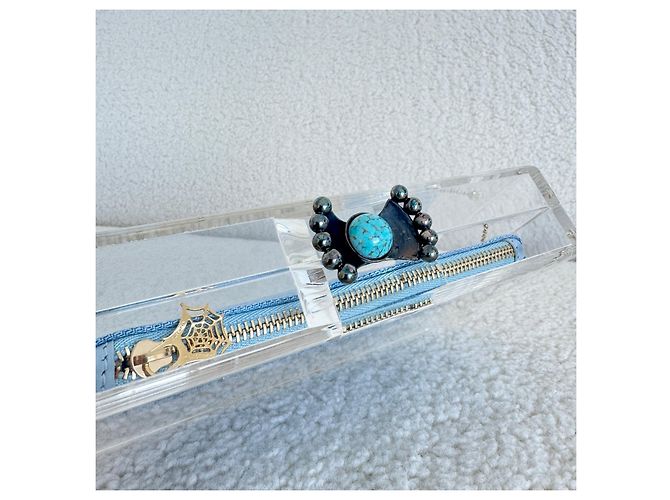 Clutch Pandora Box in acrilico blu Charlotte Olympia - vista 12