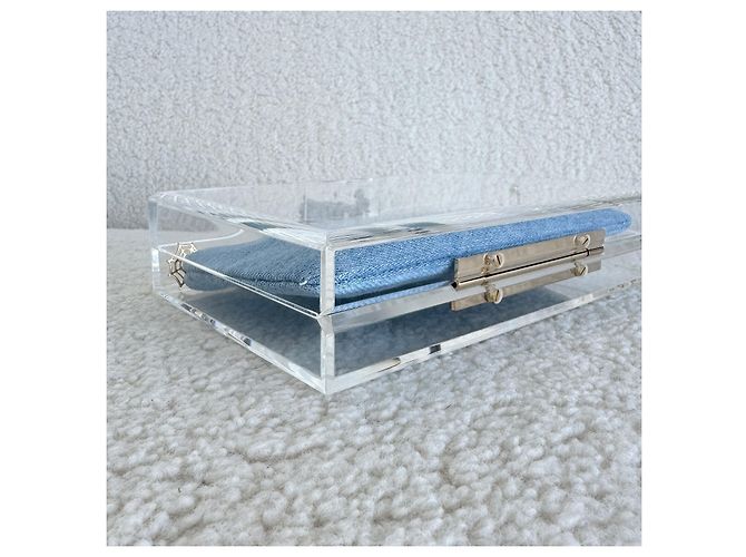 Clutch Pandora Box in acrilico blu Charlotte Olympia - vista 6