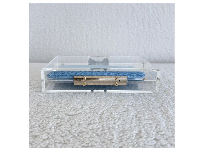 Clutch Pandora Box in acrilico blu Charlotte Olympia - vista 8