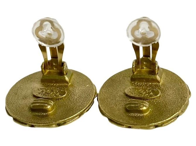 Timeless Orecchini a clip vintage Chanel 94A con marchio Coco inciso D'oro - vista 4