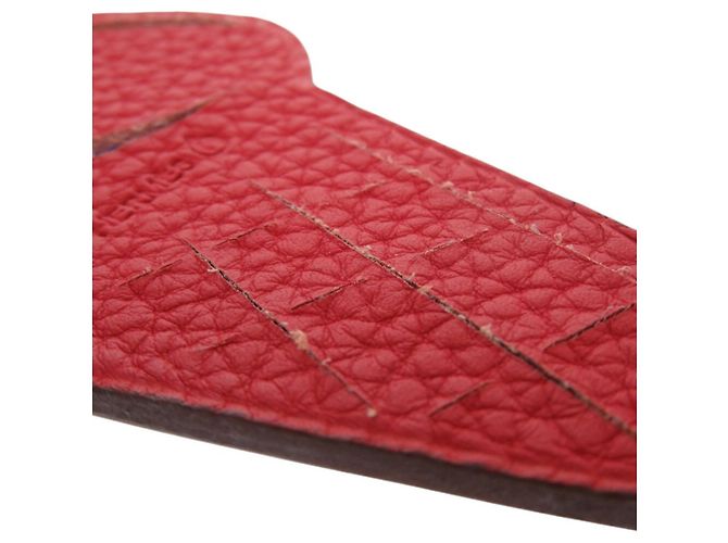 Hermès Petit H Ice Cream Leder-Schlüsselanhänger Rot Blau - Ansicht 6
