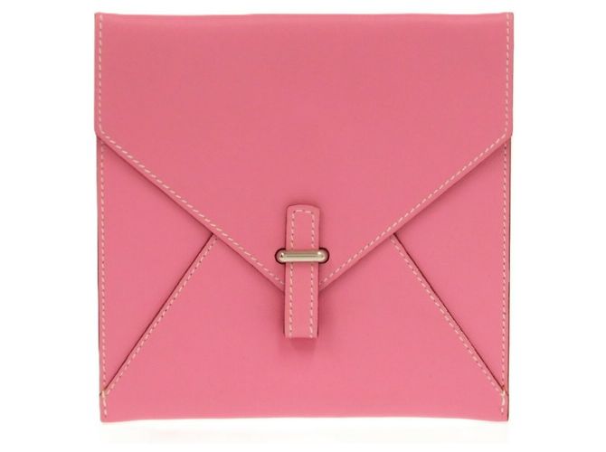 Pochette Bianca in pelle rosa Hermès Bianco - vista 2