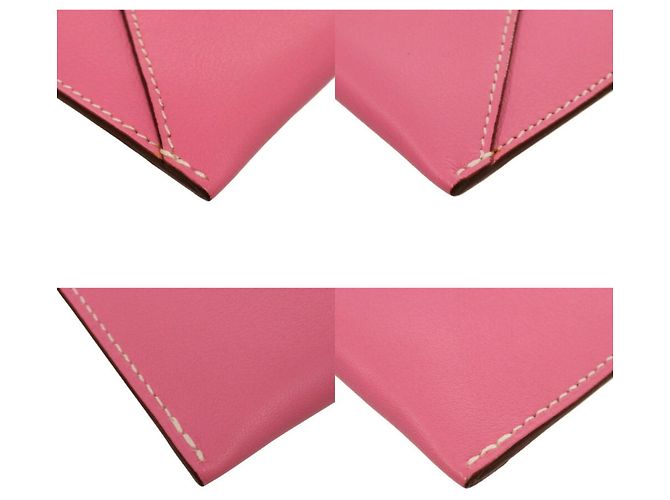 Pochette Bianca in pelle rosa Hermès Bianco - vista 5