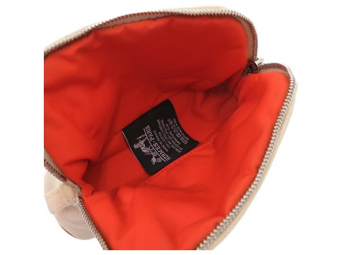 Pochette Bolide 16 Mini di Hermès Beige Arancione - vista 5