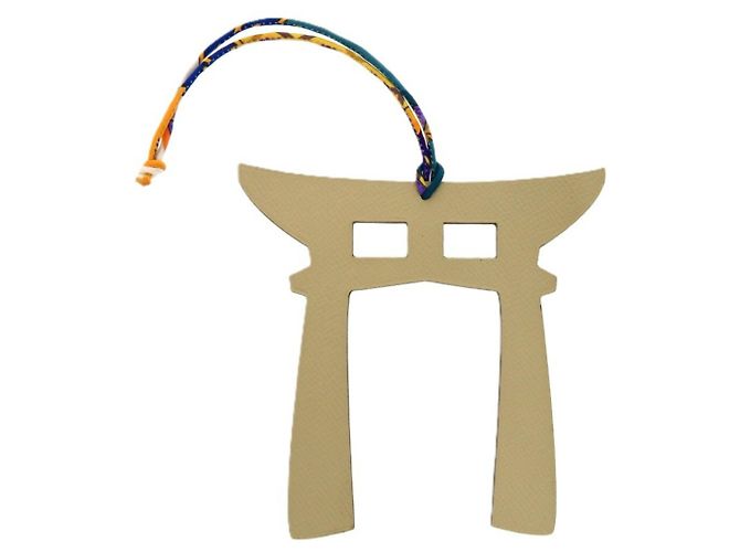 Charm per borsa in pelle Petit Ash Torii di Hermès Beige Giallo - vista 4