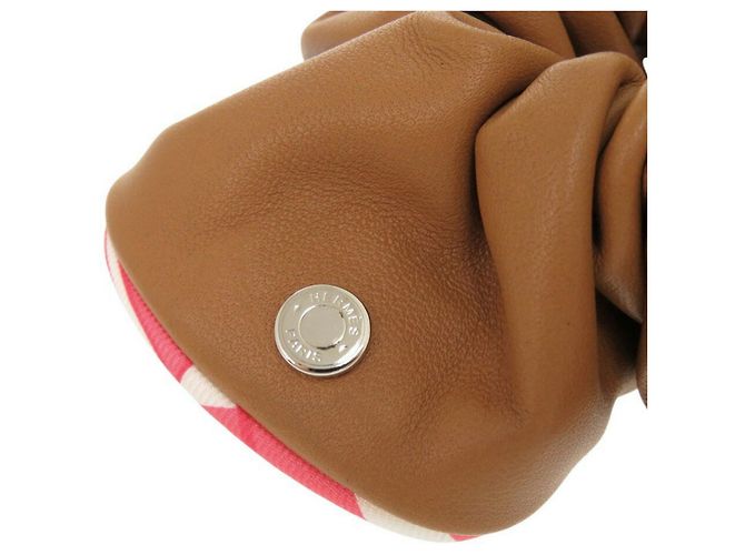 Hermès Claudia Seidenschal Braun Pink - Ansicht 4