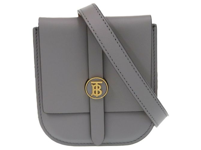 Marsupio in pelle grigia Burberry Marrone - vista 2