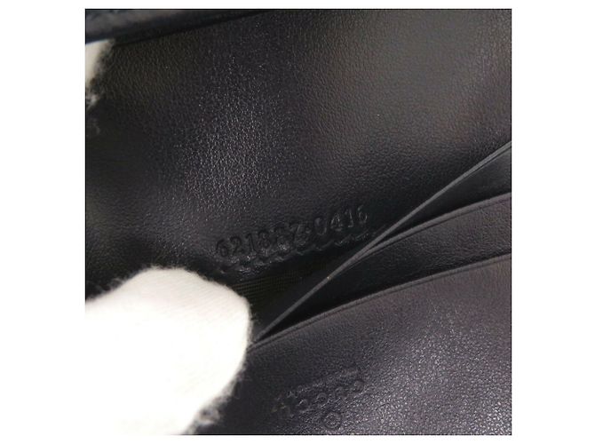 Billetera bi-fold Horsebit Gucci Beige Azul marino - vista 10