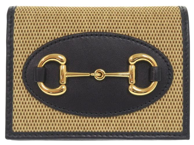 Billetera bi-fold Horsebit Gucci Beige Azul marino - vista 2