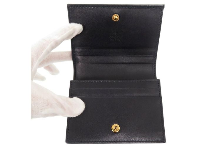Billetera bi-fold Horsebit Gucci Beige Azul marino - vista 6