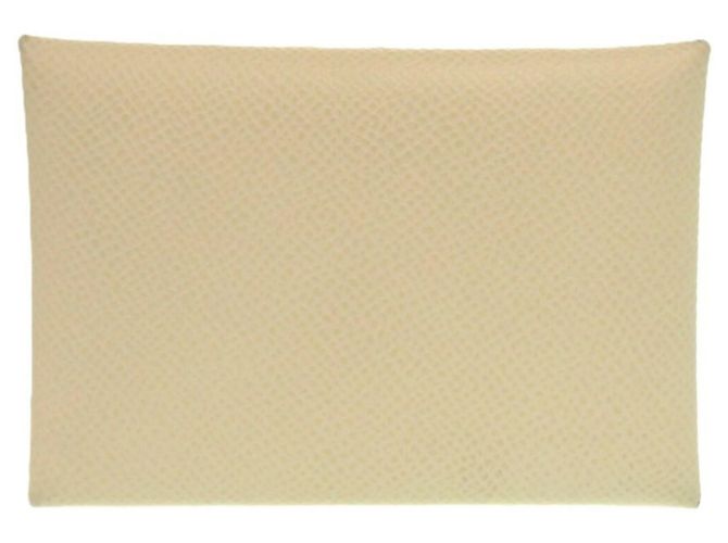 Monedero Calvi Duo de cuero Epsom de Hermès Blanco - vista 3
