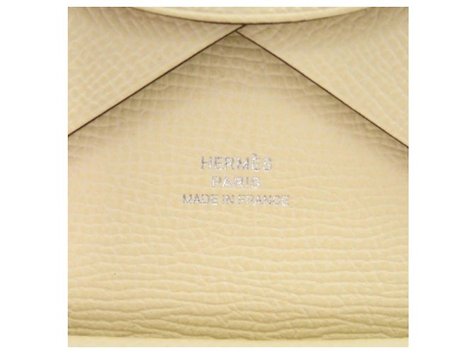 Monedero Calvi Duo de cuero Epsom de Hermès Blanco - vista 7