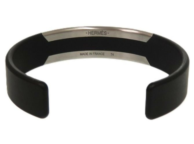 Pulsera Trincafe Hermès en acero inoxidable Negro Plata - vista 4