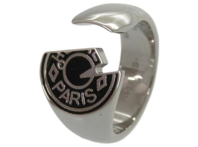 Hermès Carrousel Metallring Schwarz Silber - Ansicht 2