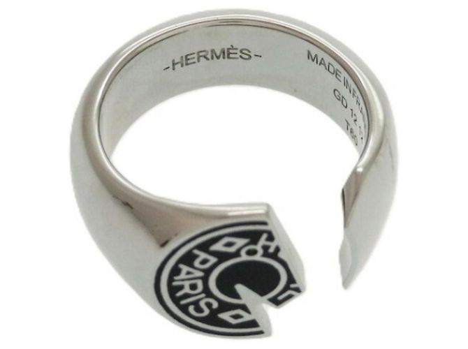 Hermès Carrousel Metallring Schwarz Silber - Ansicht 4