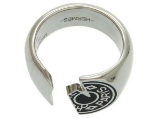 Hermès Carrousel Metallring Schwarz Silber - Ansicht 5