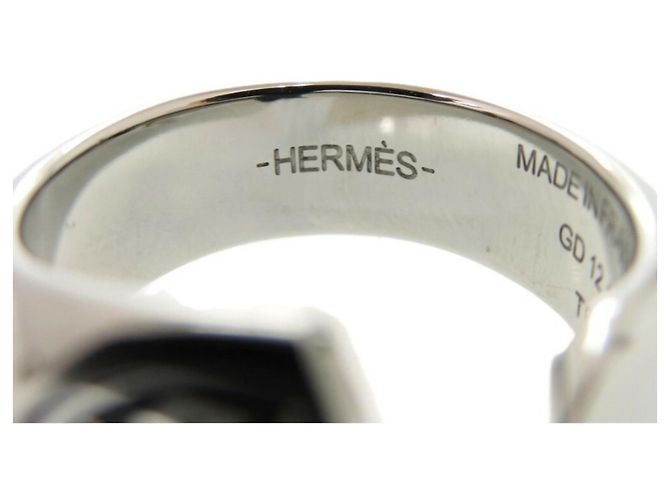 Hermès Carrousel Metallring Schwarz Silber - Ansicht 8