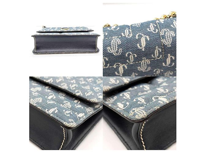 Borsa a Spalla Varenne Avenue con Catena Jimmy Choo Blu - vista 3