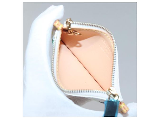 LOUIS VUITTON Multicolor Pochette Cles Coin Purse White M92655 LV Auth 139622V - view 10