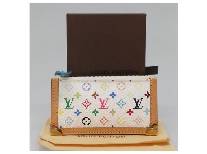 LOUIS VUITTON Multicolor Pochette Cles Coin Purse White M92655 LV Auth 139622V - view 12
