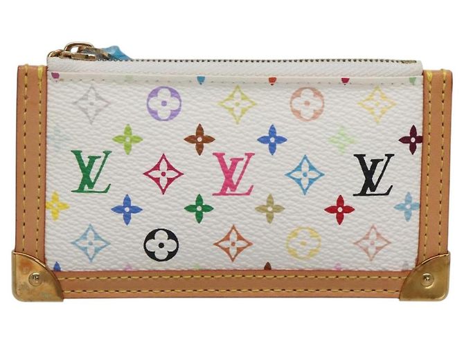 LOUIS VUITTON Multicolor Pochette Cles Coin Purse White M92655 LV Auth 139622V - view 13