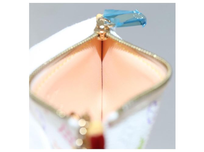LOUIS VUITTON Multicolor Pochette Cles Coin Purse White M92655 LV Auth 139622V - view 19