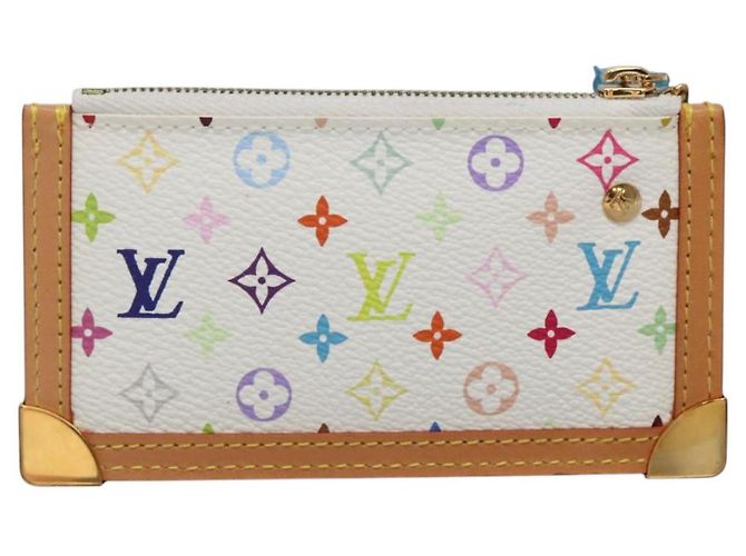 LOUIS VUITTON Multicolor Pochette Cles Coin Purse White M92655 LV Auth 139622V - view 2