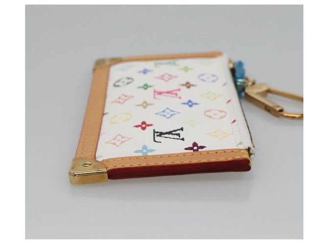 LOUIS VUITTON Multicolor Pochette Cles Coin Purse White M92655 LV Auth 139622V - view 4
