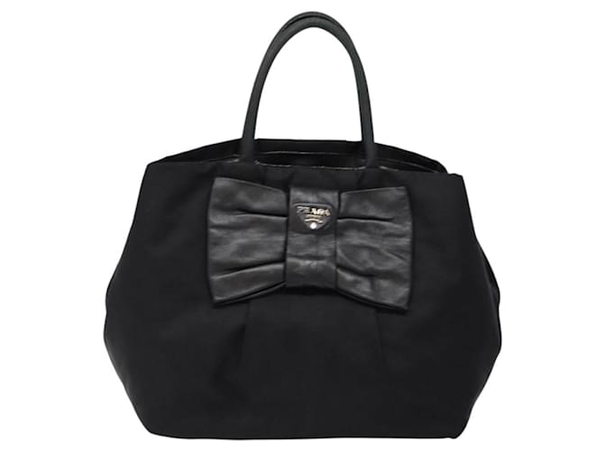 PRADA Borsa a Mano Nylon Argento Nero Auth 139576 - vista 13