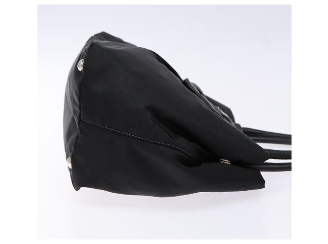 PRADA Borsa a Mano Nylon Argento Nero Auth 139576 - vista 3