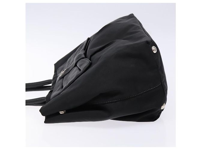 PRADA Borsa a Mano Nylon Argento Nero Auth 139576 - vista 4