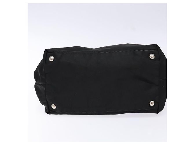 PRADA Borsa a Mano Nylon Argento Nero Auth 139576 - vista 5