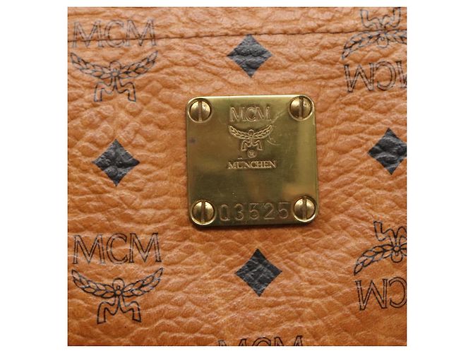 Borsa tote MCM Logogram Vicetos in pelle PVC marrone e oro Auth bs28960 - vista 12