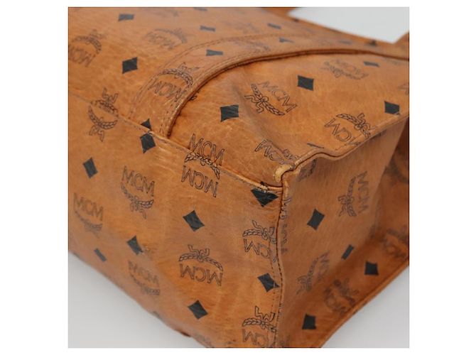 Borsa tote MCM Logogram Vicetos in pelle PVC marrone e oro Auth bs28960 - vista 15