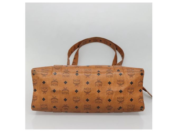 Borsa tote MCM Logogram Vicetos in pelle PVC marrone e oro Auth bs28960 - vista 5