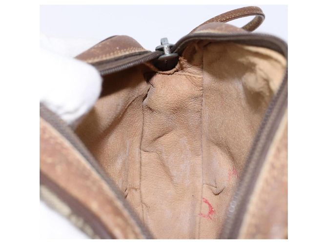 Borsa Sherry Line GG Supreme Web di GUCCI in PVC beige e oro 156 02 066 Auth 139661 D'oro - vista 19
