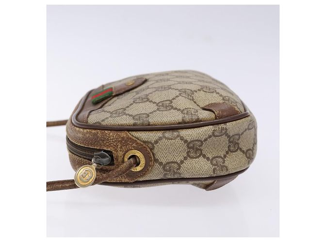 Borsa Sherry Line GG Supreme Web di GUCCI in PVC beige e oro 156 02 066 Auth 139661 D'oro - vista 4
