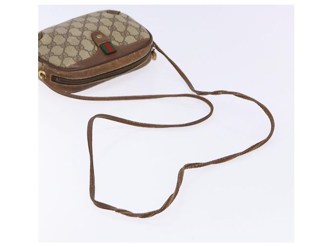 Borsa Sherry Line GG Supreme Web di GUCCI in PVC beige e oro 156 02 066 Auth 139661 D'oro - vista 7