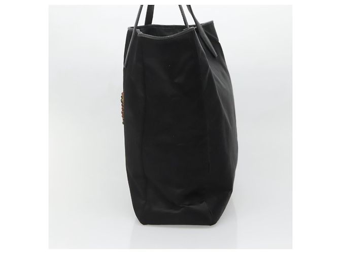 Borsa Tote LOEWE Satin Nero Oro Auth hk2946 D'oro - vista 4
