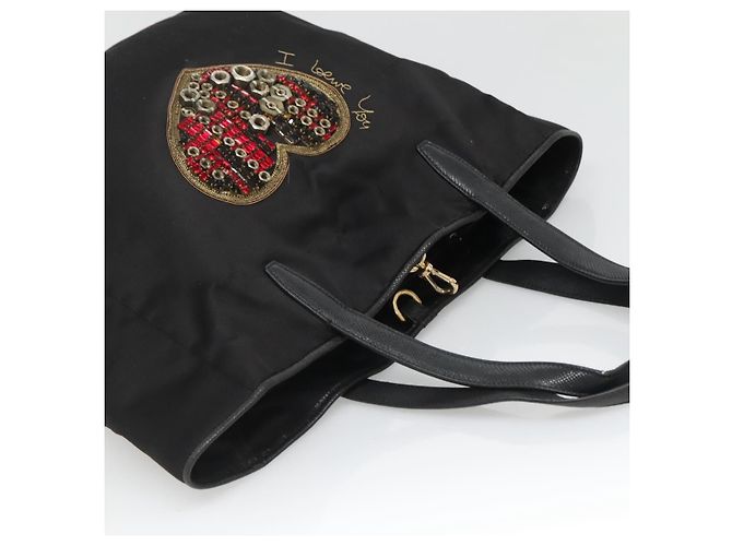 Borsa Tote LOEWE Satin Nero Oro Auth hk2946 D'oro - vista 6