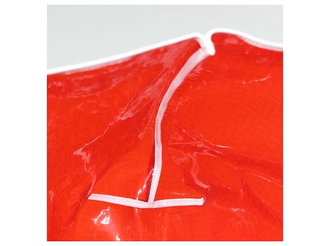 FENDI Zucchino Tote Bag Vinyl Rot Weiß Auth ep10155 - Ansicht 17