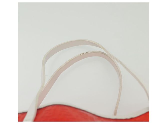 FENDI Zucchino Tote Bag Vinyl Rot Weiß Auth ep10155 - Ansicht 8