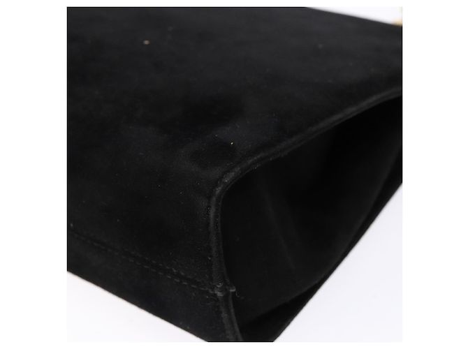 Borsa a spalla Gancini in suede nero e oro Auth BA5012 di Salvatore Ferragamo D'oro - vista 15