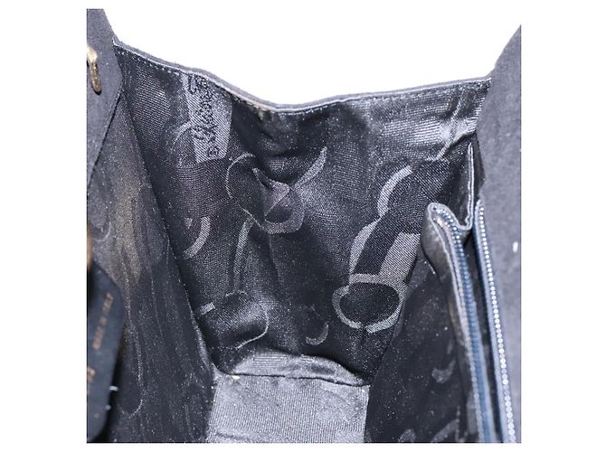 Borsa a spalla Gancini in suede nero e oro Auth BA5012 di Salvatore Ferragamo D'oro - vista 17