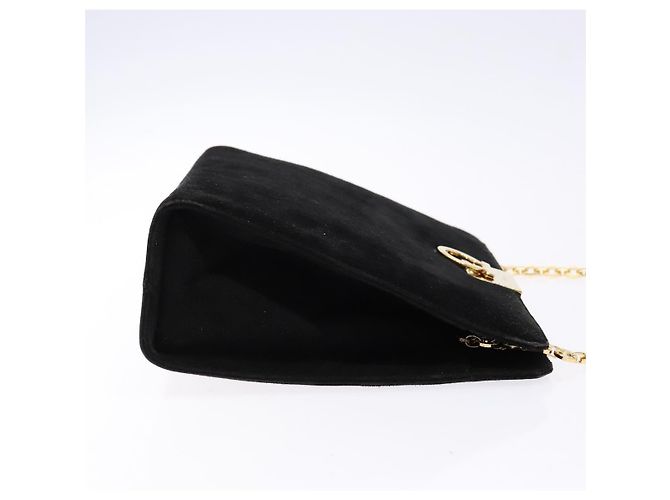 Borsa a spalla Gancini in suede nero e oro Auth BA5012 di Salvatore Ferragamo D'oro - vista 3